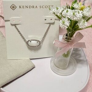 Kendra Scott Elisa White Mother of Pearl Necklace Silver